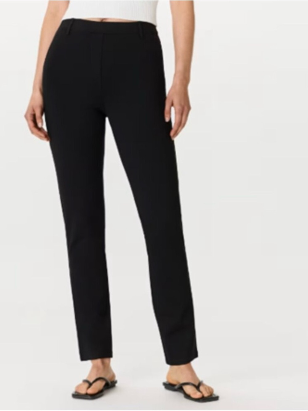 Quince Women's Black Ultra-Stretch Ponte Pant Straight Leg XL Tall 32" NWT